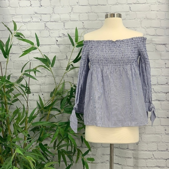 iris Tops - 🎉Iris Los Angeles Navy Blue & White Striped Top